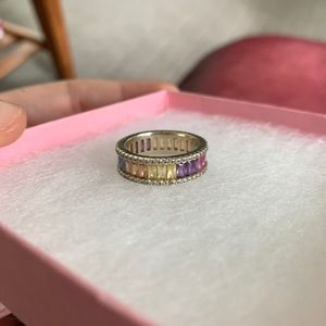 The M Jewelers Three Row Rainbow Ring Size 8